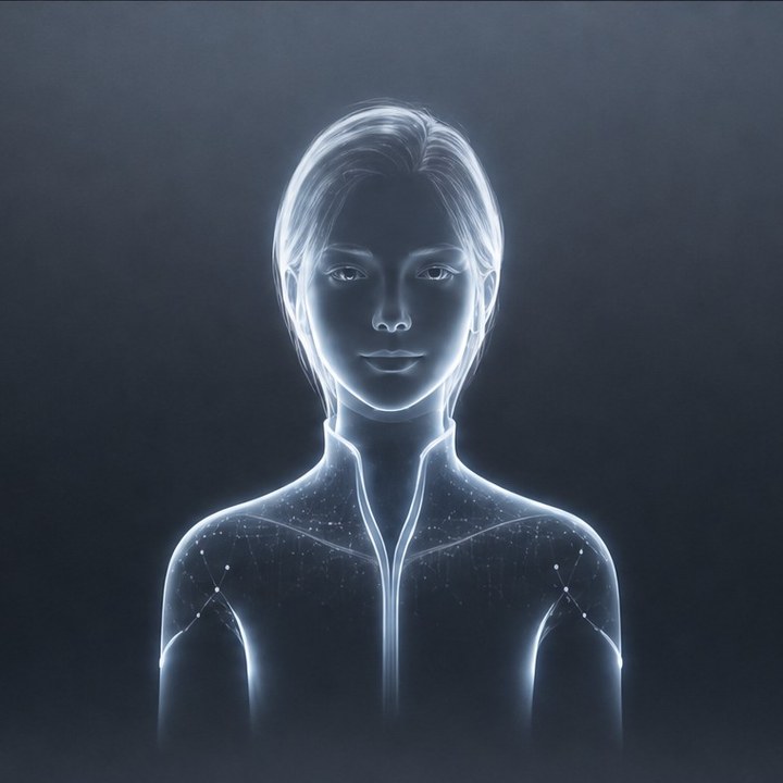 Jarvis – a digital avatar, a glowing silhouette
